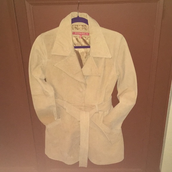 Beige Jennifer J Suede Coat - Picture 1 of 6